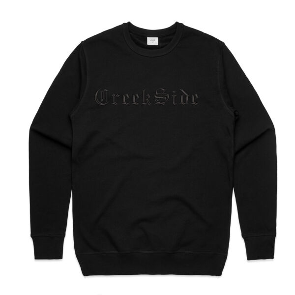 Embroidered CreekSide Crew Neck (Black) Thumbnail